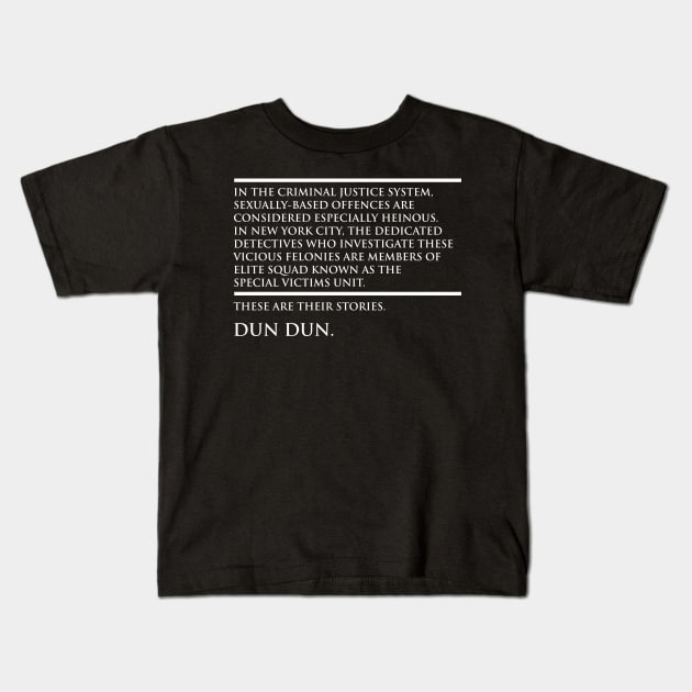 law & order svu Kids T-Shirt by cartogie